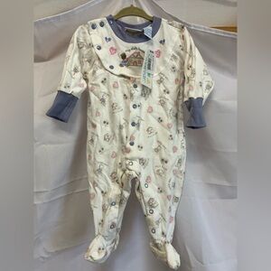 Miniwear Cream and Purple Woodland Footies